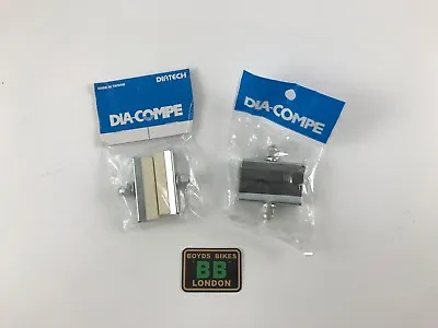 Dia Compe CHROME Brake Pads 1 X PAIR WHITE BLACK - Old School BMX MX1000 MX900 • $63.81