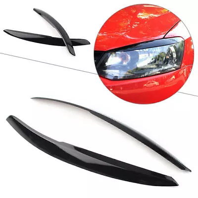 Glossy Black For VW Polo Mk5 6R 6C 2011-2017 HeadLight Eyebrow Eyelid Cover Trim • $15.57