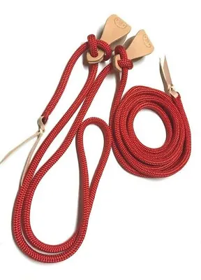 Mecate Rein Yacht Rope Red 5/8  With Natural Black Or Brown Slobber Straps • $95