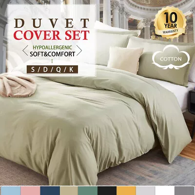 $27.99 • Buy Egyptian Cotton Duvet/Doona/Quilt Cover Set Single Queen King Size Bed Au Post
