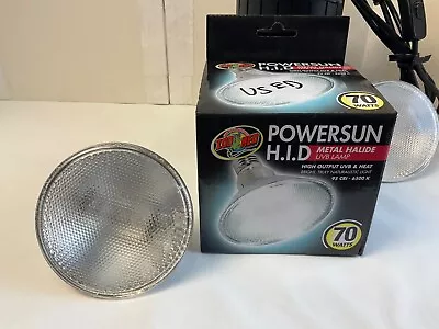 Used Powersun H.I.D. *Zoo-Med* Reptile Aquarium Metal Halide Light UVB Lamp 70W • $49.99