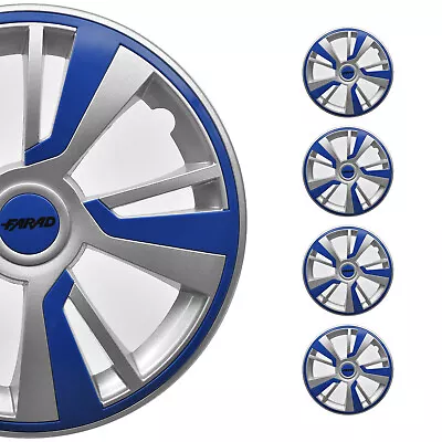 16  Hubcaps Wheel Rim Cover Grey With Dark Blue Insert 4pcs Set • $99.90