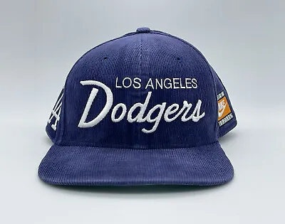 Los Angeles LA Dodgers MLB Baseball Vtg Nike Script Corduroy SnapBack Hat Cap • $175