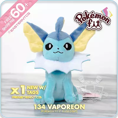 PLUSH 134 Vaporeon – Pokemon Fit – Official 5  Toy – New With Tags 🇺🇸 Kanto • $20.80