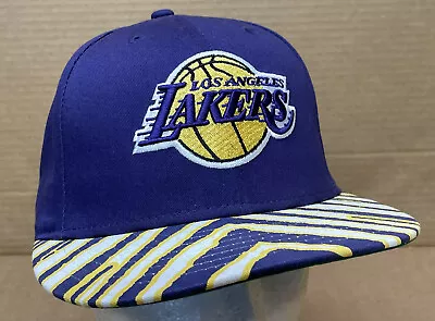 New Era RARE Zubaz LA Los Angeles Lakers Black Yellow Purple Snapback Hat Cap • $19.99