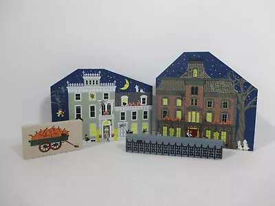 Cats Meow Village Halloween Mystic Manor Eerie Estates Fence Pumpkin Wagon 4pcs • $36.50