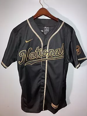 $79.99 • Buy Nike MLB Juan Soto #22 Washington Nationals Jersey Black Gold Men’s Size 48 XXL