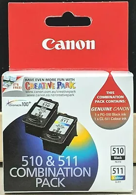 Canon GENUINE PIXMA PG-510 BK & CL-511 Colour Inkjet Cartridges Combination Pack • $68.95