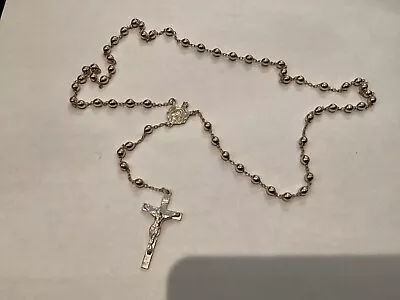 Rare Vintage Authentic Signed Italian Sterling Silver Rosary Beads Nr • $49.99