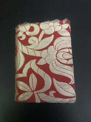 Vintage Match Box Holder Case Cute Red Floral Flowers Cloth • $3