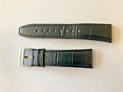 22mm Accurist Crocodile Pattern Leather Watch Strap - Black • £7.50