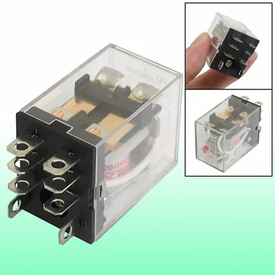 AC 220V/240V Coil PCB DPDT Red LED Indicator Electromagnetic Relay 8 Pins • £5.48