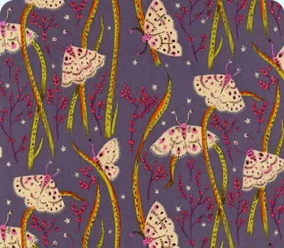 Windham Fabrics Heather Ross 20th Anniversary Twilight Moths Cotton Quilt Fabric • $6.95