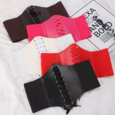 Women's Ladies Underbust Waist Wide Band Belt Lace Up Cincher Shape Corset • £4.67