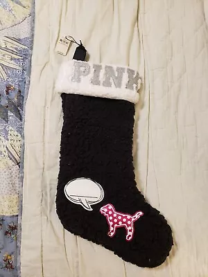 Victoria Secret PINK Limited Edition SHERPA Christmas Stocking NWT! • $8.09