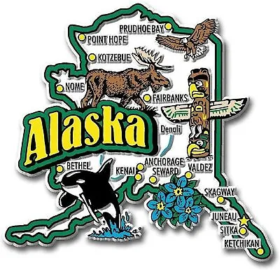 Alaska Jumbo State Map Fridge Magnet • $6.99