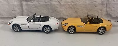BRAND NEW* Lot Of 2 Welly Diecast BMW Z8 Car White And Yellow Convertible 4 Inch • $19.95