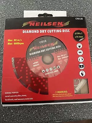 9 Inch 230mm Diamond Cutting Disc Blade 22.2mm Centre (CT0128) Neilsen • £10