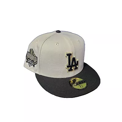 LA Dodgers Fitted Hat Cap 7 1/2 Exclusive Side Patch Metallic Logo MLB • $70