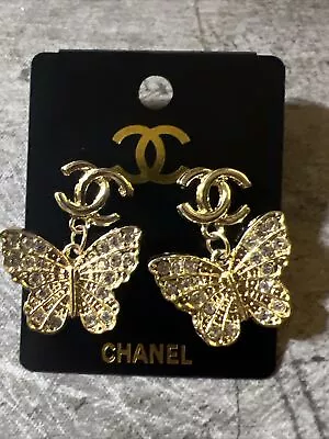 Chanel Butterfly Earrings Gold • $10