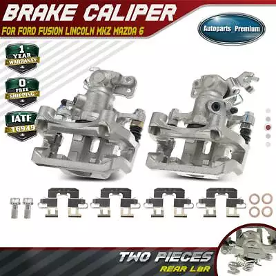 2Pcs Rear Brake Caliper W/ Bracket For Ford Fusion 2006-2012 Lincoln MKZ Mazda 6 • $93.99