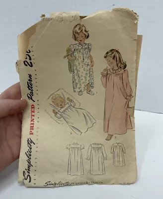 Simplicity Printed Pattern Child Baby Nightgown Vintage • $9.99