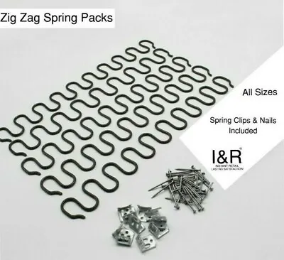 £14.97 • Buy Upholstery Zig Zag Springs For DIY Sofa Settee Chair Repair Serpentine Any Size