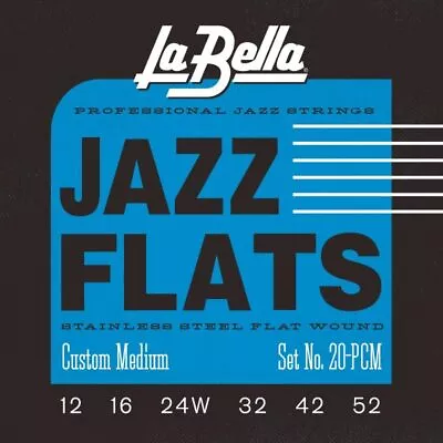 LaBella 20PCM Jazz Flats Stainless Steel Flat Wound Guitar Strings 12-52 • $25.99