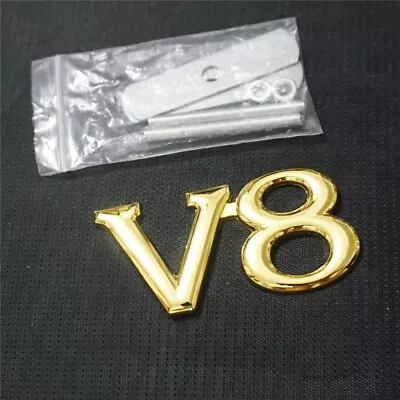 $9.99 • Buy 1x Golden Chrome V8 Metal Grille Badge Emblem Auto Car Engine Edition Twin Turbo