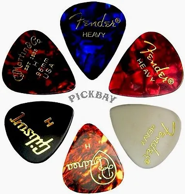 BASS Guitar PICKS Heavy Variety 6 Gibson DAndrea Fender Martin Guitarist Sampler • $19.95