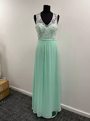 Mint And Ivory Bridesmaid/prom Dress Size 8 (*47) • £9.99