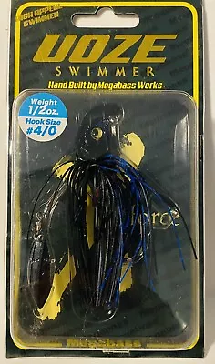 New Megabass Uoze Swimmer 3/8oz #4 Hook Swim Jig Black Blue • $16.99