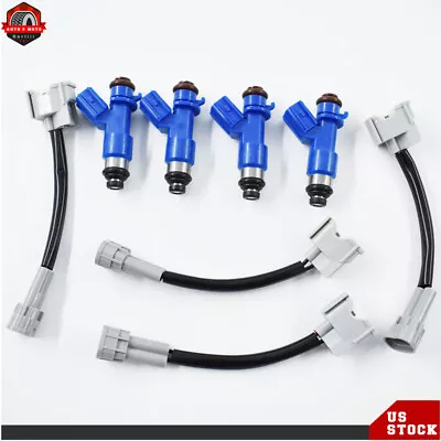 4Pcs 16450RWCA01 410cc Fuel Injectors W/Adapters For 1990-2001 Acura Integra 1.8 • $31.76