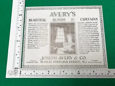 $5.53 • Buy Avery's 81 Great Portland Street London W11926 Advert Blinds Curtains Art Deco