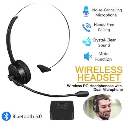 Trucker Wireless Bluetooth Headset With Noise Cancelling Mic For PC Tablet US • $17.69