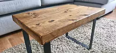 ECONOMY COFFE TABLE RUSTIC HAND MADECHUNKI SOLID.RUSTIC METAL 4.5cm THICKNES • £66