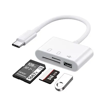 Adaptador USB OTG A Puerto Tipo C Lector De Tarjetas TF CF SD Flash. • $11.99