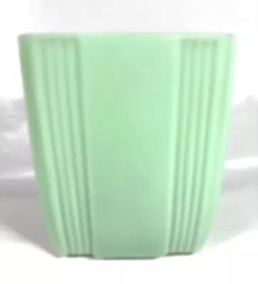 Vintage Green Jadeite Criss Cross Glass Ribbed Canister 4.5  NO LID • $24.95