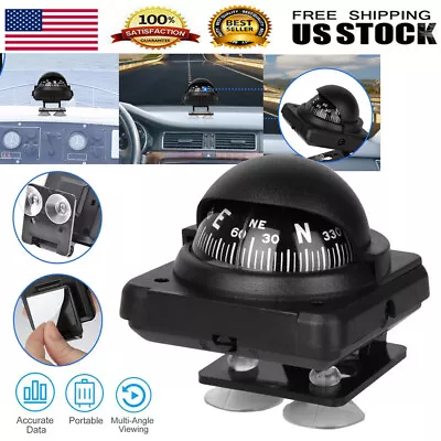 Adjustable Car Vehicle Dashboard Navigation Compass Ball For Boat Marine Truck • $8.92