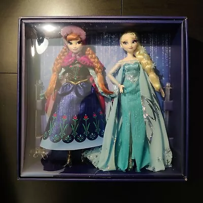 Disney100 Mattel Frozen Anna And Elsa Collector Dolls Holiday 2 Pack • $69.69