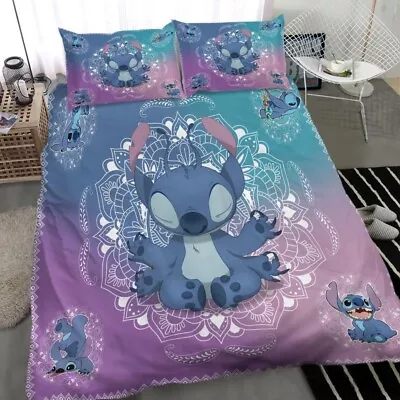 Lilo And Stitch Comforter Cover 3-Pieces Bedding Set Duvet Cover Pillowcase Gift • $89.99