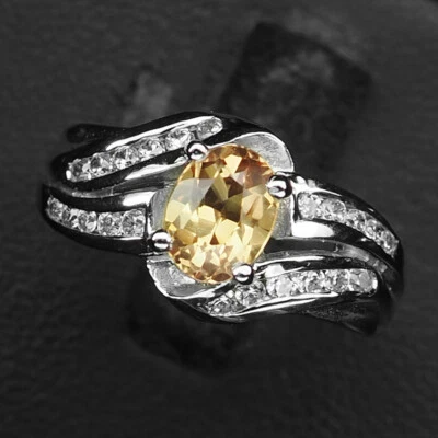 Morganite Champagne Oval 1 Ct. Sapp 925 Sterling Silver Ring Size 6 Jewelry Gift • $15.04