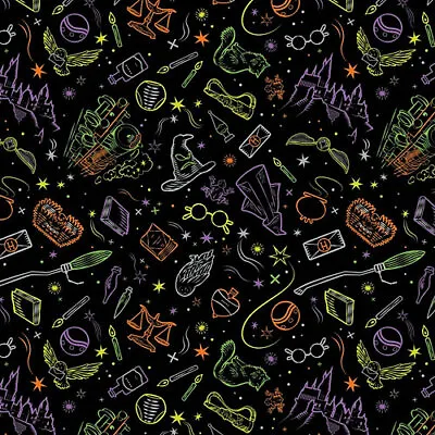 Harry Potter - Artefacts Toss - Halloween Fabric Material • £8.95