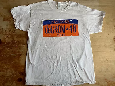 Jacob DeGrom Mets New York License Plate T-Shirt Size Large Gildan B74 • $14