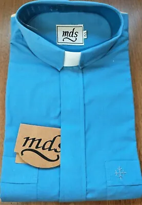MDS Men's SS Blue Tab Collar Clergy Shirt  • $34.95