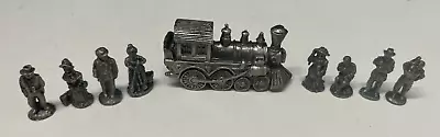 🔥Vintage 1993 Pewter IRS Train Engine And 8 People Figures Railroad🔥 • $3.99