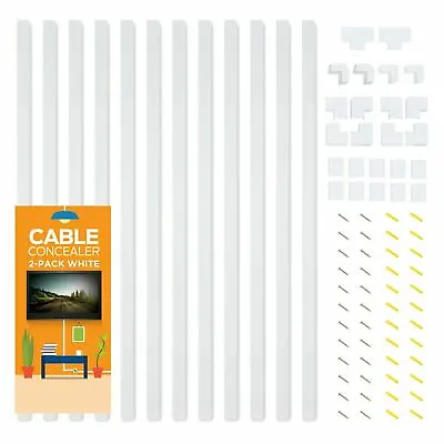 Cord Cable Cover Wall Concealer Management Large Raceway Kit Home Office 300  • $31.99