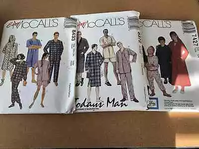 Lot Of 3 McCall's Sleepwear/PJ's/Robe Patterns - 7427 8372 8433 FF & Uncut • $10