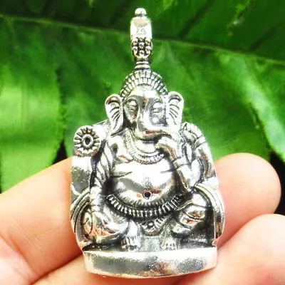 F35324 Tibetan Silver Ganesha Pendant Bead 50x28x6mm • $3.99