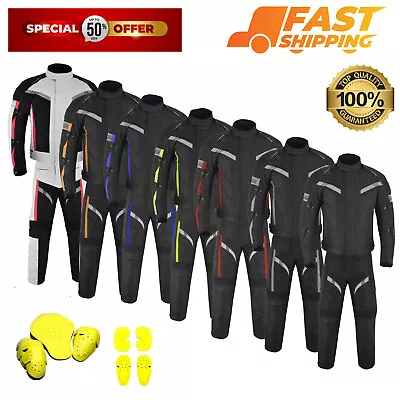 Men Motorcycle Motorbike Suits Waterproof Racing Cordura Jacket & Trouser Armour • $116.21